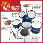 Mendini Kids 5-Piece Drum Set in Metallic Blue