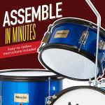 Mendini Kids 5-Piece Drum Set in Metallic Blue