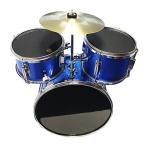 Kids 3-Piece Blue Drum Set with Throne & Cymbal