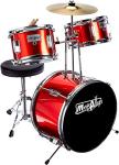 Kids Red 3-Piece Drum Set with Accessories