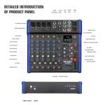 JXSOU 10-Channel Bluetooth DJ Mixer with Effects