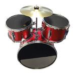 Kids Red 3-Piece Drum Set with Accessories