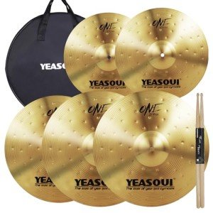 5-Piece Cymbal Pack with Bag for Drum Set
