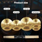 5-Piece Cymbal Pack with Bag for Drum Set