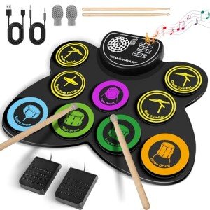 CAHAYA Foldable 9-Pad Electronic Drum Set