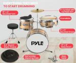 Pyle 3-Piece Kids Beginner Drum Set