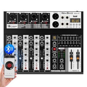 4-Channel Bluetooth Audio Mixer with 48V Phantom