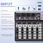 6-Channel Audio Mixing Console with Bluetooth & Effects