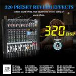 MICNAUX 8-Channel Audio Mixer with DSP Effects