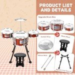 Kids Jazz Drum Set for Ages 3-5 with Stool