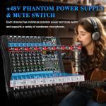 MICNAUX 8-Channel Audio Mixer with DSP Effects
