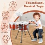 Kids Jazz Drum Set for Ages 3-5 with Stool
