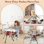 Kids Jazz Drum Set for Ages 3-5 with Stool