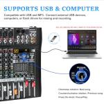 MICNAUX 8-Channel Audio Mixer with DSP Effects