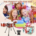 Kids Jazz Drum Set for Ages 3-5 with Stool