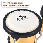 EastRock Tunable Wood and Metal Bongo Drum Set