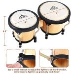 EastRock Tunable Wood and Metal Bongo Drum Set