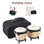 EastRock Tunable Wood and Metal Bongo Drum Set