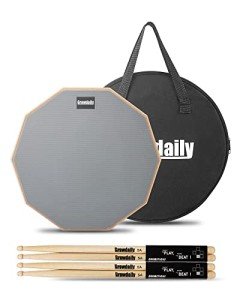 12” Drum Practice Pad with Sticks & Storage Bag