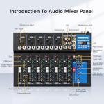 7-Channel USB Audio Mixer with Bluetooth & Phantom Power