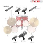 5 CORE Drum Mic Kit - 9 Piece Dynamic Set