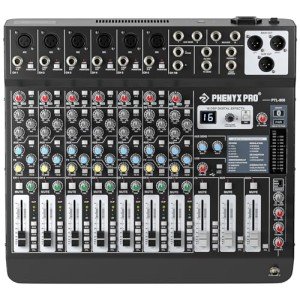 8-Channel DJ Audio Mixer with Bluetooth & USB Recording