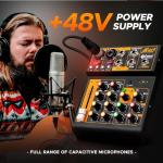Mini 4-Channel USB Bluetooth DJ Mixer Console