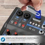 Pyle 4-Channel Digital Audio Mixer with USB & Bluetooth