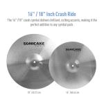 SONICAKE 5-Piece Alloy Cymbal Set for Drums