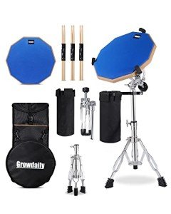 GrowDaily 12-Inch Double-Sided Drum Practice Pad Set