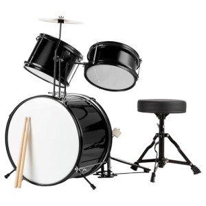 Kids 3-Piece Drum Set with Cymbal and Throne