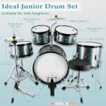 EASTROCK 5-Piece Kids Drum Set in Gray