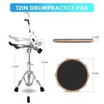 GrowDaily 12-Inch Double-Sided Drum Practice Pad Set