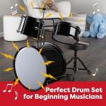 Kids 3-Piece Drum Set with Cymbal and Throne