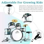 EASTROCK 5-Piece Kids Drum Set in Gray