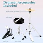 EASTROCK 5-Piece Kids Drum Set in Gray