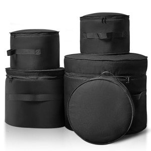 5-Piece Padded Drum Case Set for Easy Transport