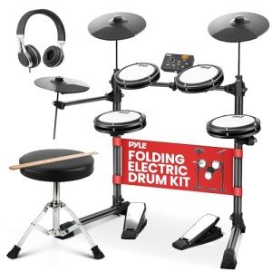 Pyle Electronic Drum Set with Mesh Pads & Sounds