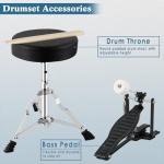 EASTROCK 3-Piece Beginner Drum Set with Throne