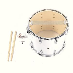 14" White Marching Snare Drum with Accessories
