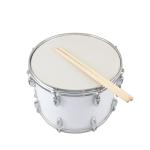 14" White Marching Snare Drum with Accessories