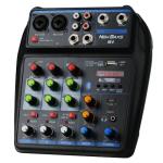 4-Channel DJ Audio Mixer with Bluetooth and USB