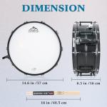EASTROCK 14" Black Matte Snare Drum for Professionals