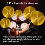 ULUOBO 6-Piece Drum Cymbal Set 10"-20