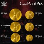 ULUOBO 6-Piece Drum Cymbal Set 10"-20