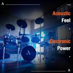 AKLOT Acoustic-Style Electric Drum Set with Mesh Pads