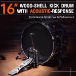 AKLOT Acoustic-Style Electric Drum Set with Mesh Pads