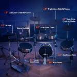 AKLOT Acoustic-Style Electric Drum Set with Mesh Pads