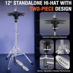 AKLOT Acoustic-Style Electric Drum Set with Mesh Pads
