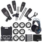 Samson DK707 Drum Mic Kit with Headphones & Cables